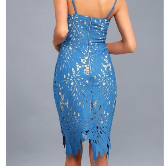 Lulu's Resplendence Blue lace Dress Small - Picture 3 of 5